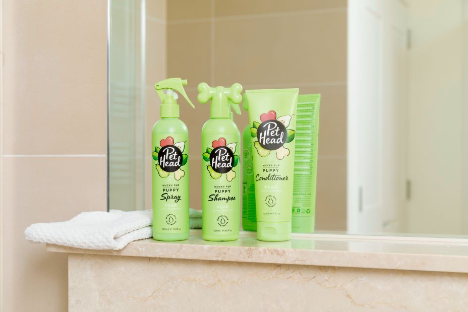 Mucky Pup range on bathroom counter