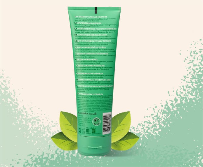 Product shot of the back of the Pet Head Furtastic conditioner