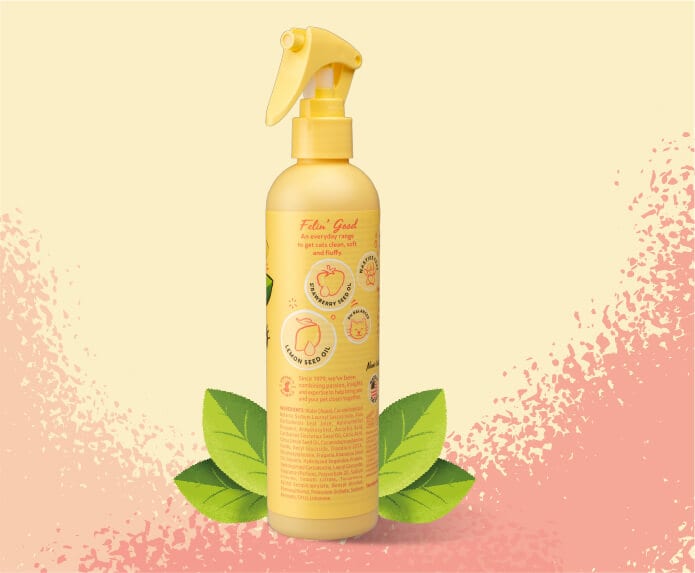 Product shot of the back of the Pet Head Felin' Good spray