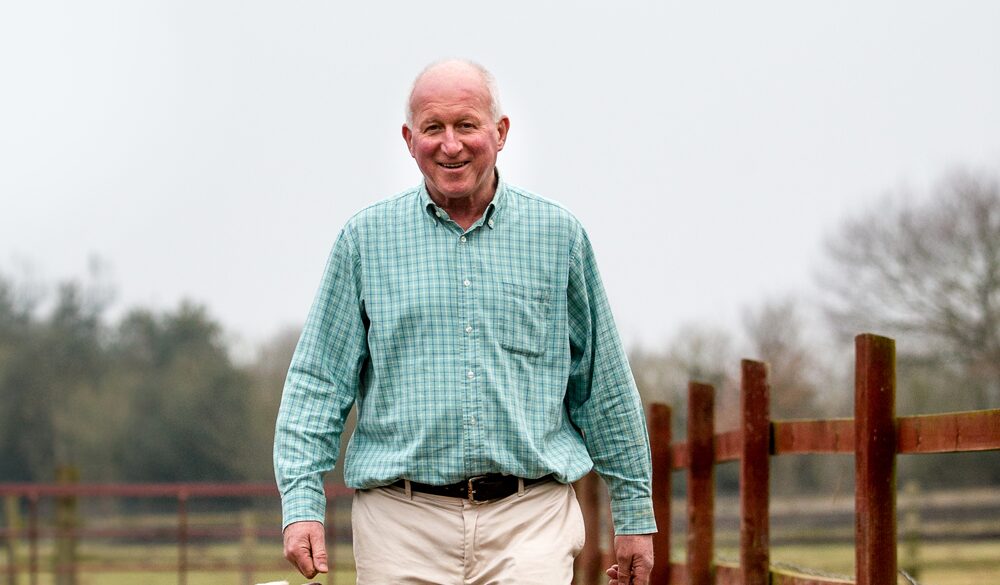 Dr. Roger Mugford on the farm