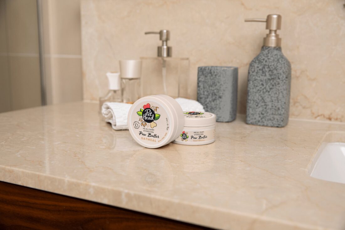 Image of paw butter in bathroom