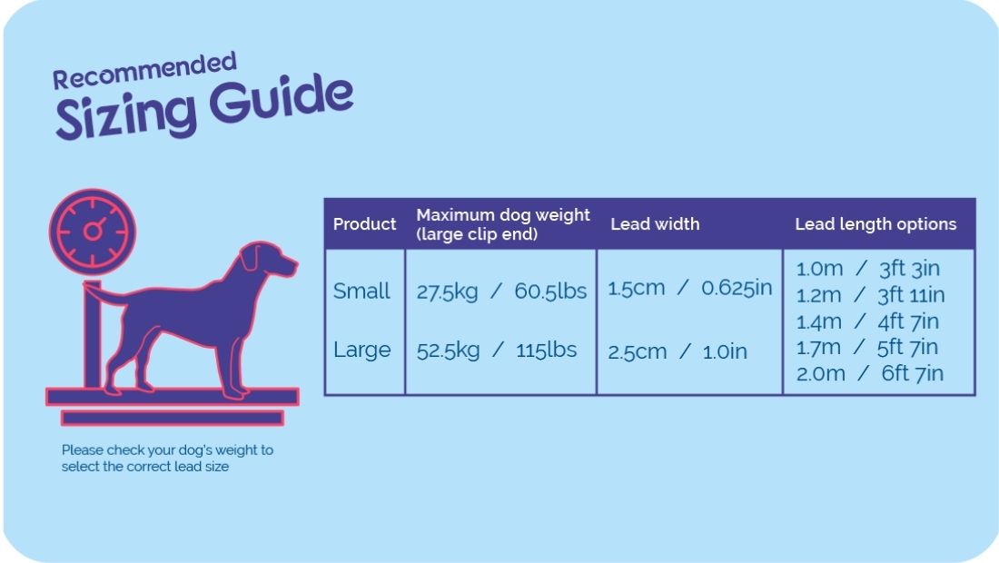 Halti training lead sizes
