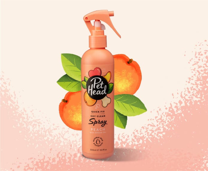 Product shot of the Pet Head Quick Fix spray