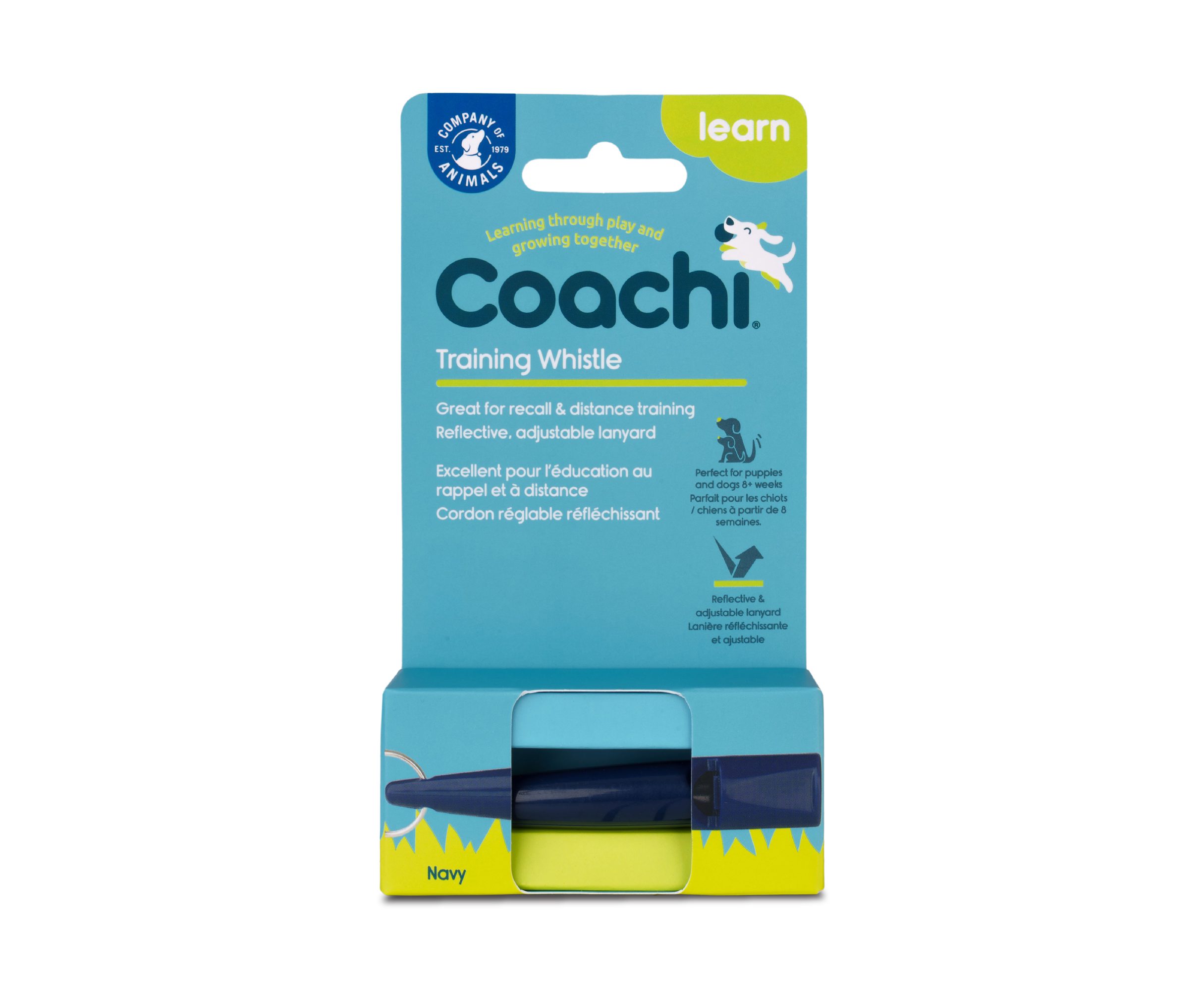 navy dog training whistle with packaging